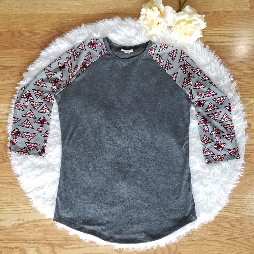 Minnie Mouse LuLaRoe Randy Raglan Top w/ ¾ Sleeves